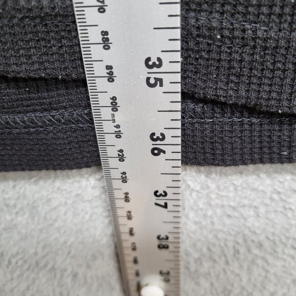 Planet Of The Grapes Men Shirt 3XL‎ Black Waffle Knit Long Sleeve Logo Tee - Picture 5 of 8